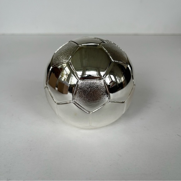 Reed & Barton Silver Plated Soccer Ball Bank - Collectible Sports Memorabilia - Picture 1 of 7